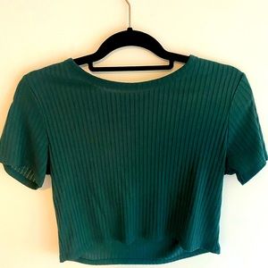 Emerald green crop top